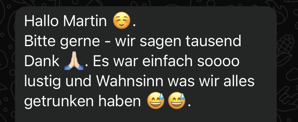 Feedback eines Veranstalters