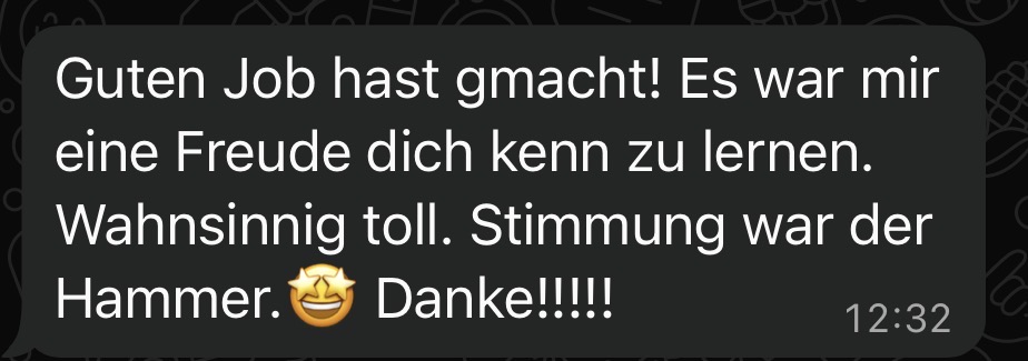 Feedback eines Veranstalters