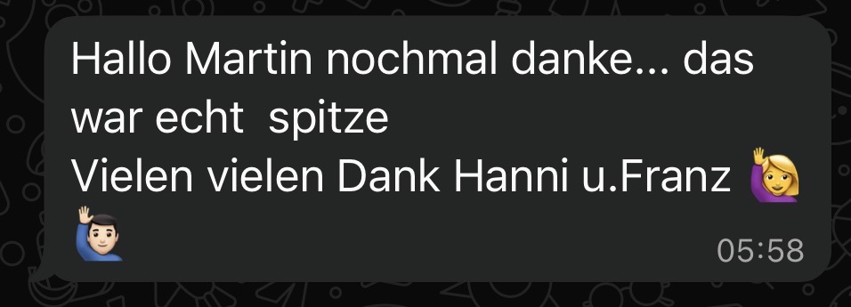 Feedback eines Veranstalters